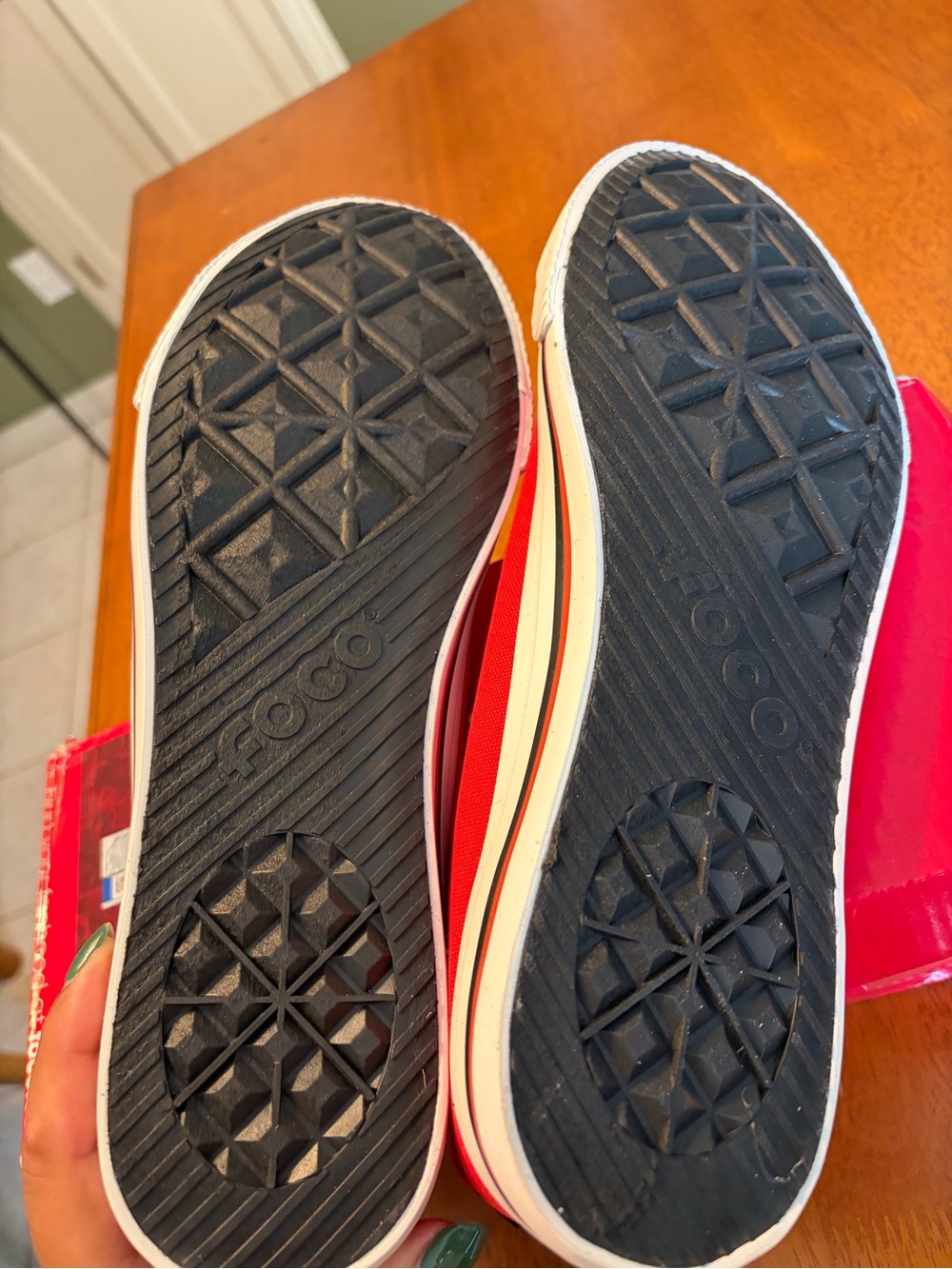 Rutgers Red  Canvas Sneakers with White Laces Foco NWB - Picture 3 of 5